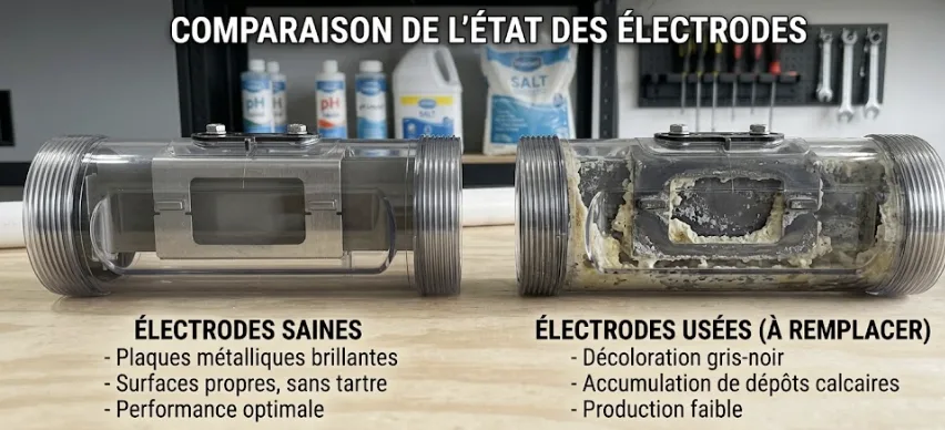 Cellule d'électrolyseur de piscine au sel — durée de vie et entretien